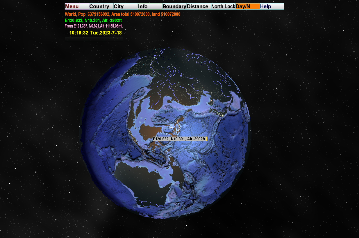 3D世界地图windows客户端截图