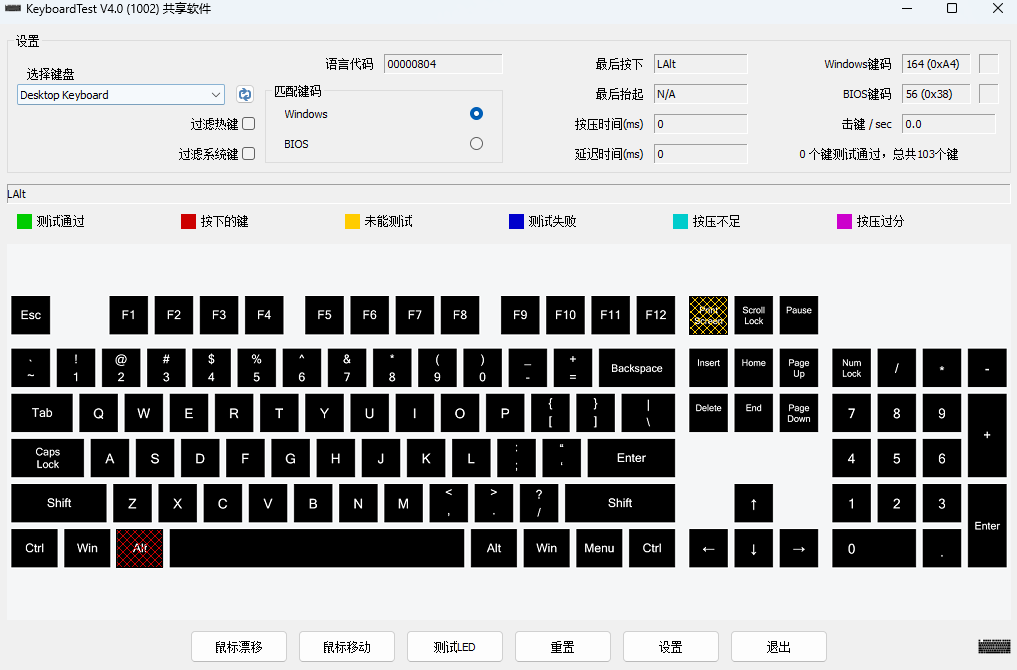 PassMark KeyboardTest截图1